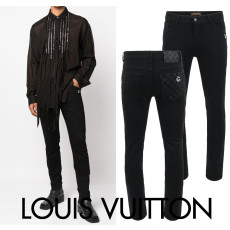 LOUIS VUITTON 루이비통 포켓 다미 자수로고 블랙 슬림진