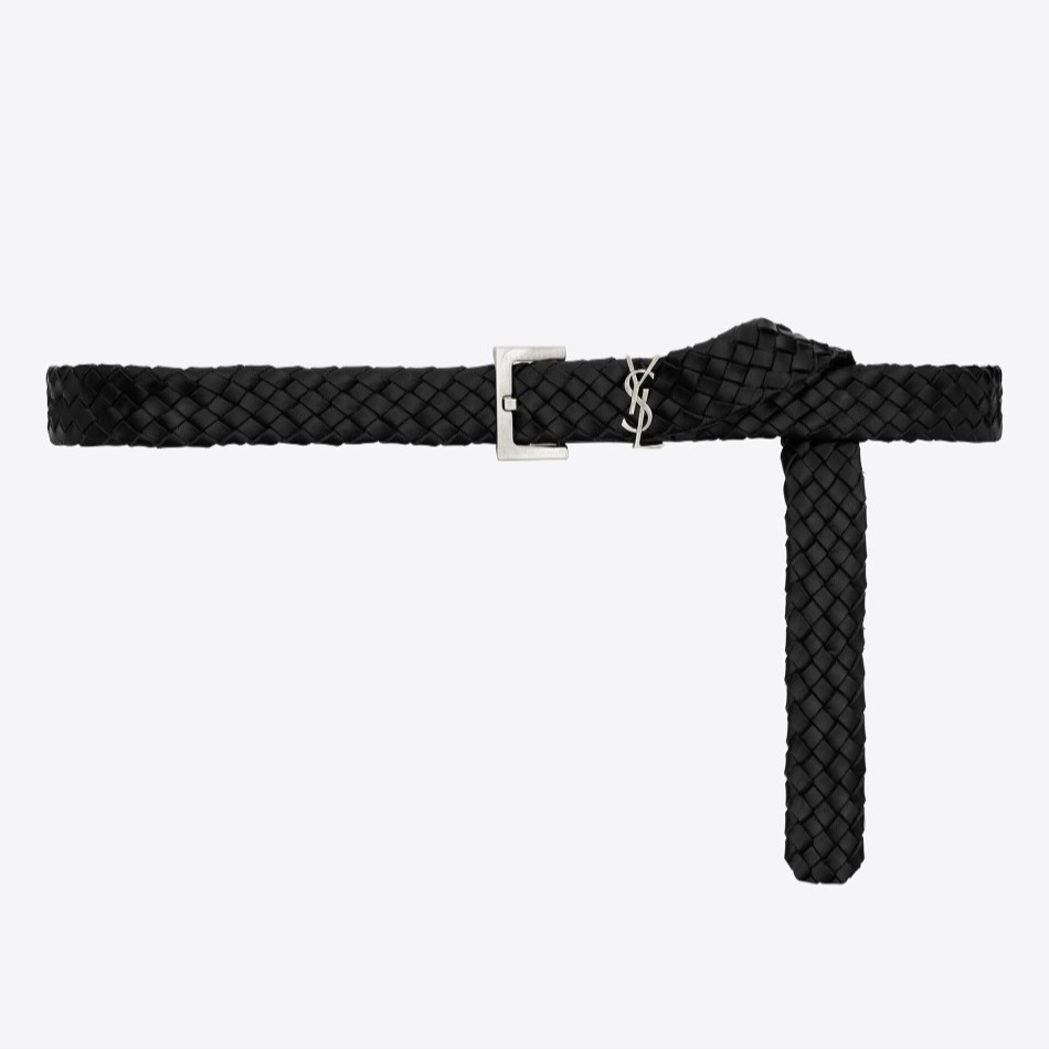SAINT LAURENT 세인트로랑 우븐 베지터블 태닝 가죽 CASSANDRE 벨트 777315 (30mm) 3COLOR