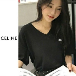 ●6월 판매 14위● CELINE 셀린느 자수 브이넥 반팔티