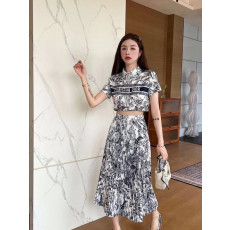 DIOR 디올 롱치마 크롭 남방셋트