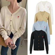 AMI 아미 레드하트 가디건