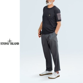 ●6월 판매 18위● STONE ISLAND 스톤아일랜드 라미 오픈카라 반팔셔츠 히든 버튼 드라이핏 반팔 2COLOR
