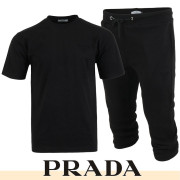 PRADA 프라다 메인 엠보 로고 반팔 & 7부 셋트
