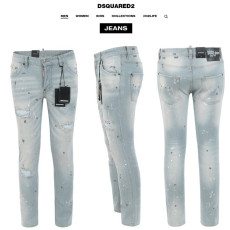 DSQUARED2 디스퀘어드2 스팟 페인트 아이스 슬림 일자진