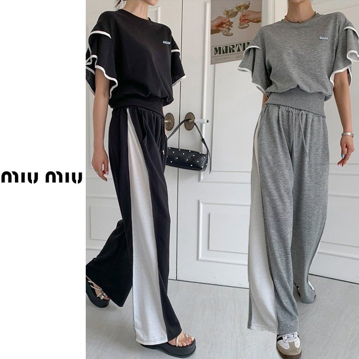 ●6월 판매 13위● MIUMIU 미우미우 프릴 벌룬 배색 세트