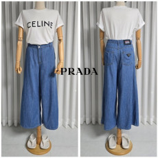 PRADA 프라다 9부 와이드 하이웨스트 2COLOR