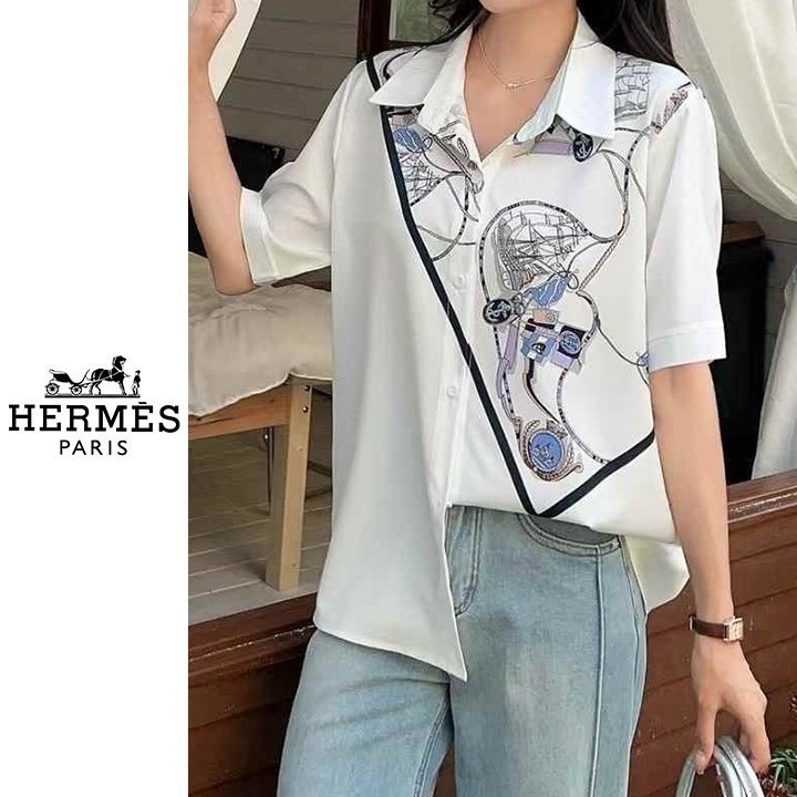 HERMES 에르메스 실키나염 셔츠 2COLOR