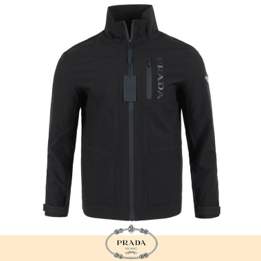 PRADA 프라다 클래식 레터링 윈드 블루종
