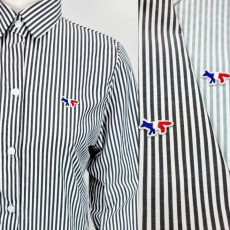 MAISON KITSUNE 메종키츠네 트리컬러 스트라이프 셔츠