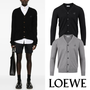 LOEWE 로에베 신상 아나그램 자수 울 가디건