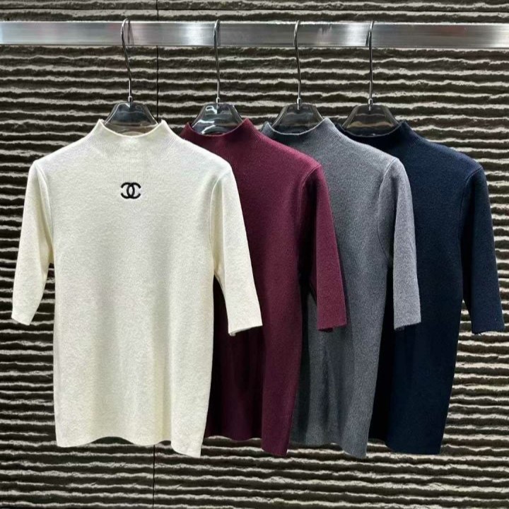 CHANEL 샤넬 반소매 터틀넥 니트