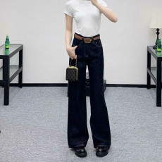 CHANEL 샤넬 CC 스트레이트 데님팬츠