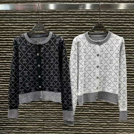 CHANEL 샤넬 CC 자카드 니트 가디건