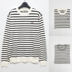 MAISON KITSUNE 메종키츠네 트리컬러 스트라이프 니트