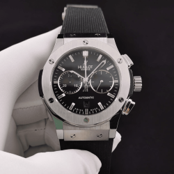 HUBLOT 위블로 클래식 퓨전 크로노그래프 티타늄 블랙 다이얼 러버 스트랩 45mm 521.NX.1170.RX