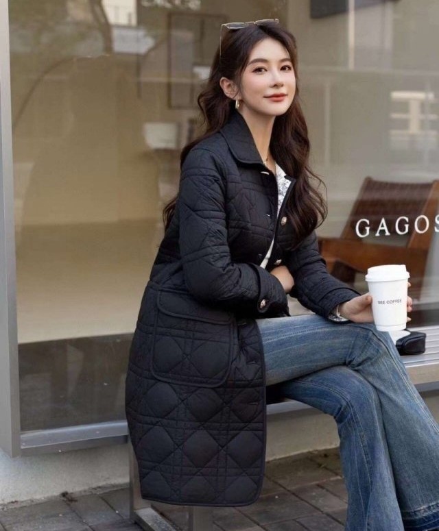 DIOR 디올 누빔 롱자켓