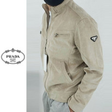 PRADA 프라다 로고 스웨이드 봄버 자켓 2COLOR