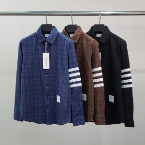 THOM BROWNE 톰브라운 화이트완장 타탄체크 셔츠