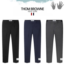 THOM BROWNE 톰브라운 블랙 본딩 슬랙스 팬츠
