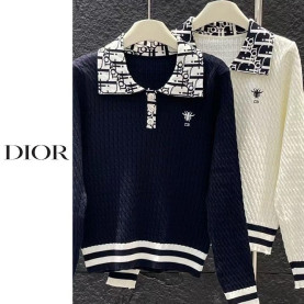 DIOR 디올 오블리크 배색 카라 니트 2COLOR
