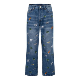 LOUIS VUITTON 루이비통 사파리 테마 자수 데님 팬츠