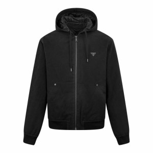 PRADA 프라다 텍스처드 후드 자켓