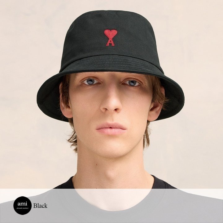 AMI 아미 드 꾀흐 자수 버킷햇