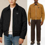 PRADA 프라다 스웨이드 봄버 자켓