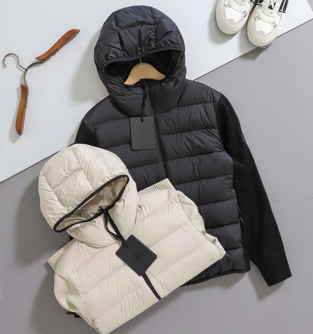 MONCLER 몽클레어 트리콧 패딩 니트 후드 집업