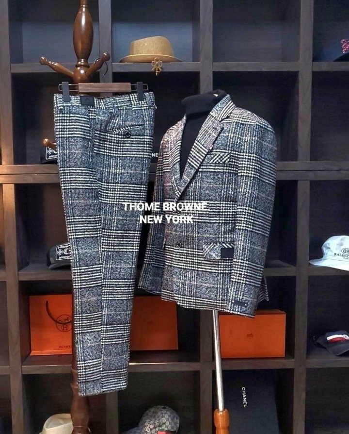 THOM BROWNE 톰브라운 블랙 모던 런던 글랜 슈트 셋트