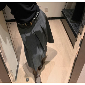 MIUMIU 미우미우 미드 플리츠 스커트 & 벨트 세트