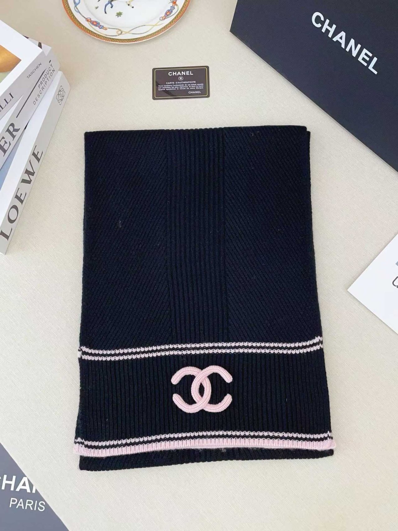 CHANEL 샤넬 울 캐시미어 머플러