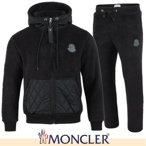 MONCLER 몽클레어 시어링 로고 패치 양털 셋업