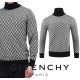 GIVENCHY 지방시 헤링본 하이넥 램스울 니트