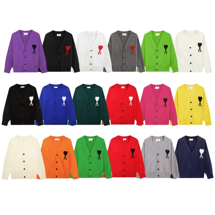 AMI 아미 005 빅 하트 베이직 가디건