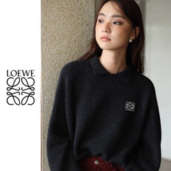 LOEWE 로에베 카라넥 자수 골지 니트