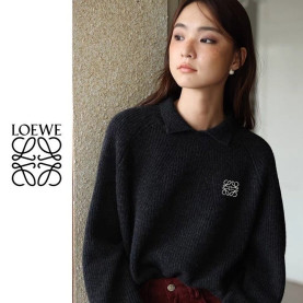 LOEWE 로에베 카라넥 자수 골지 니트