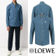 LOEWE 로에베 아나그램 자수 데님 셔츠