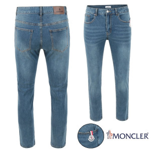 MONCLER 몽클레어 포켓 로고패치 삼선 워싱 슬림진