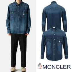 MONCLER 몽클레어 그레노블 레터링 로고 데님셔츠 2COLOR
