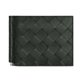 ●실사● 보테가 베네타  인트레치아토 빌 클립 지갑 다크 그린