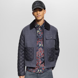 LOUIS VUITTON 루이비통 F018 믹스 레더 워크웨어 블루종 자켓