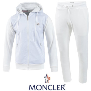 MONCLER 몽클레어 화이트 로고 나염 우븐 후드집업 셋업