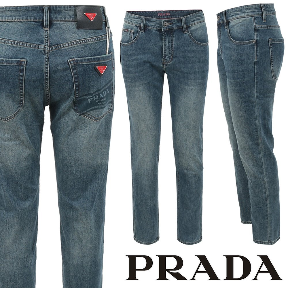 ●2월 판매 20위● PRADA 프라다 레드 삼각로고 슬림 일자진