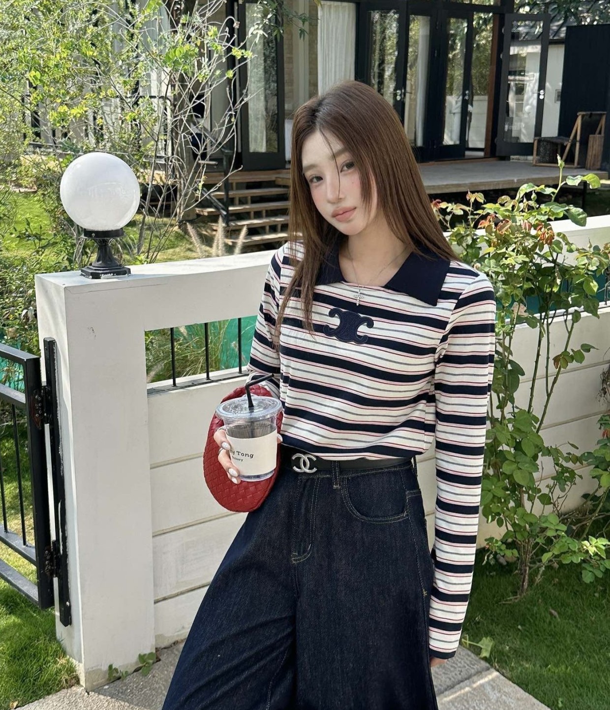 CELINE 셀린느 스트라이프 롱슬리브 티셔츠