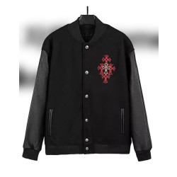 CHROME HEARTS 크롬하츠 레더 바시티 자켓