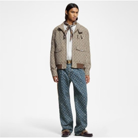 LOUIS VUITTON 루이비통 모노그램 울 해링턴 블루종