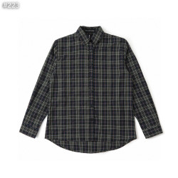 BALENCIAGA 발렌시아가 백로고 플란넬 체크 셔츠