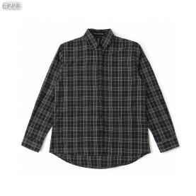 BALENCIAGA 발렌시아가 백로고 플란넬 체크 셔츠