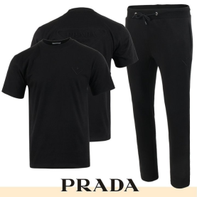 PRADA 프라다 백로고 엠보 로고 반팔 & 긴바지 셋업